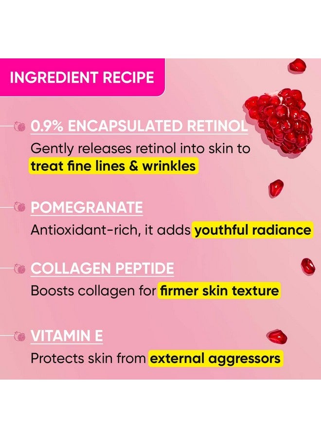 Pomegranate & Retinol Anti Ageing Serum For Face| Boosts Collagen | Reduces Fine Lines & Wrinkles| For Mature, Combination & Dry Skin | Fights Signs Of Ageing, 20Ml