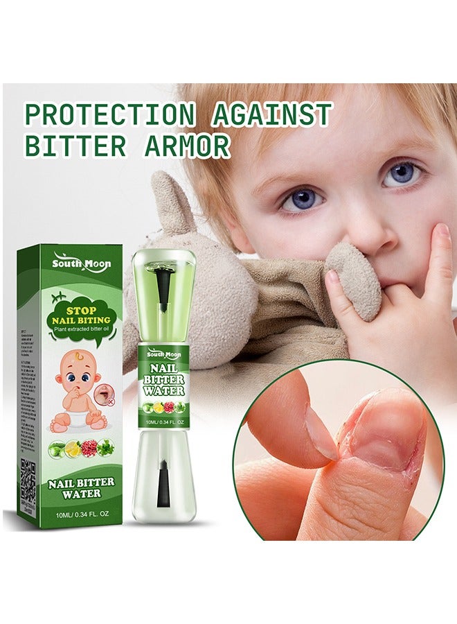 Nail Bitter Water -100% Natural and Kids Safe Bitter Taste, No Bite Nail Polish for Stop Thumb Sucking,  ​Day Night Care 10ml