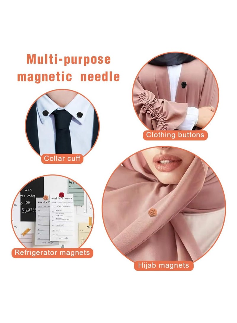 Hijab Rose Shape Magnetic Pins Muslim Scarf Brooches & Dresses Women's Broche 12 Pcs