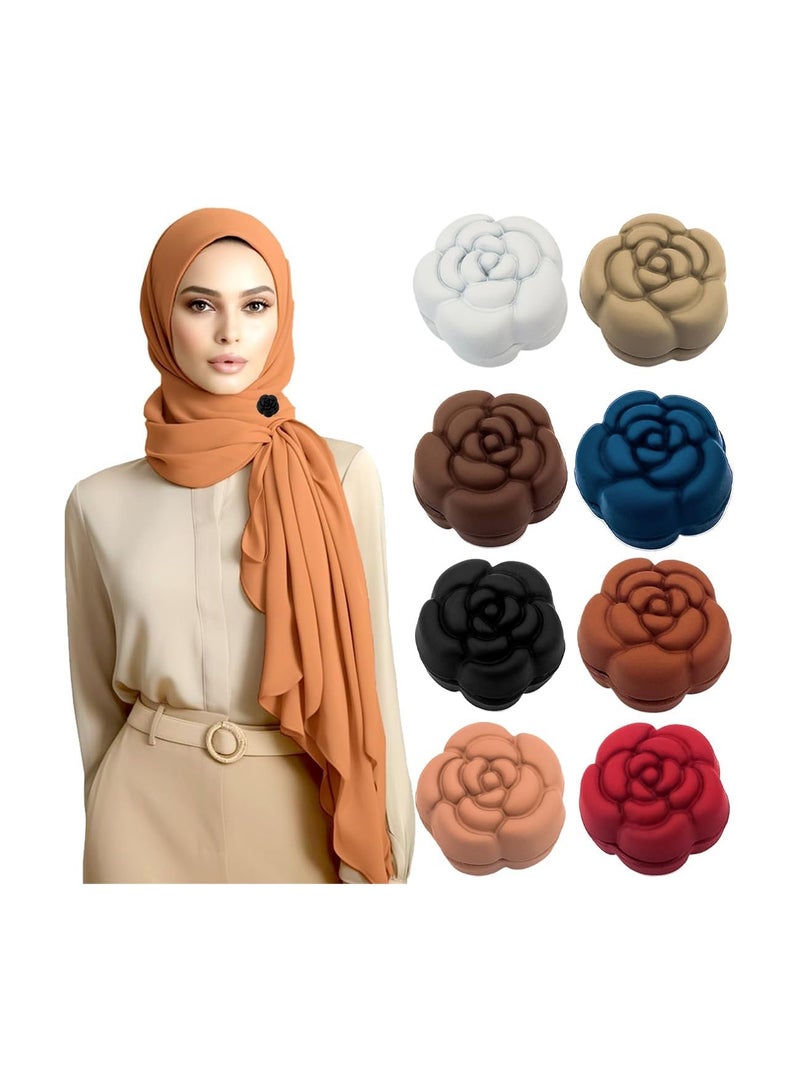 Hijab Rose Shape Magnetic Pins Muslim Scarf Brooches & Dresses Women's Broche 12 Pcs