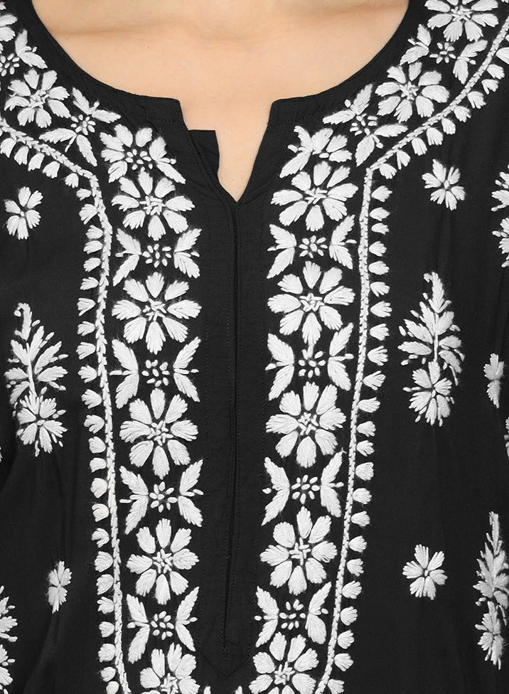 Women Chikankari Hand Embroidered Modal Kurta -AL4042