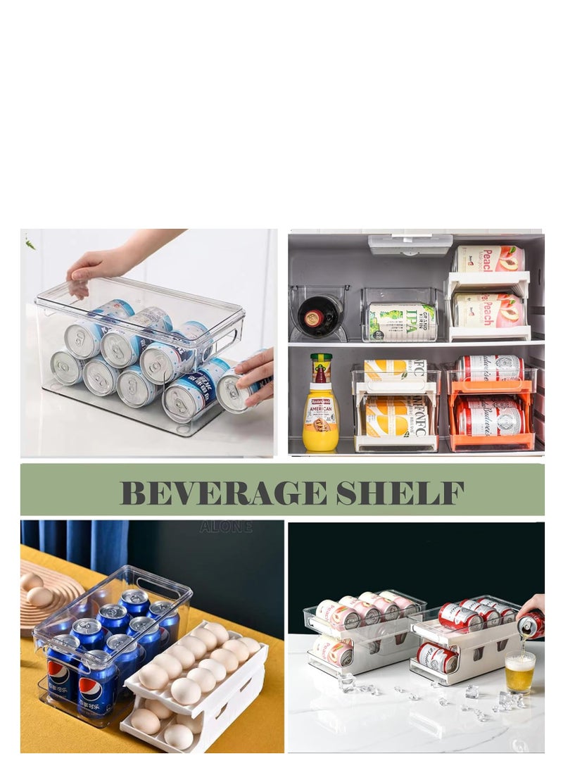 Rolling Egg Holder For Refrigerator,Eggs 24 Count Organizer for Refrigerator,Egg Storage Container Dispenser For Refrigerator,Deviled Egg Containers With Lid,Clear Plastic Egg Tray for fridge