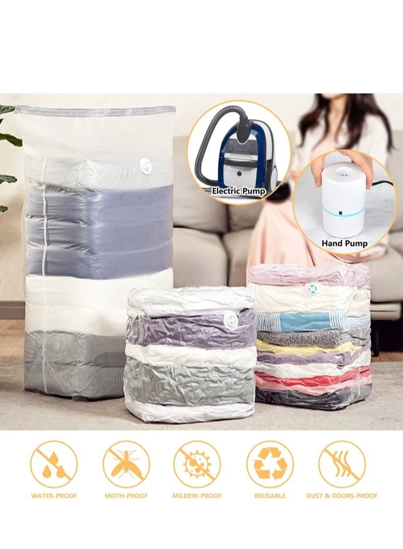 4 Pack Cube Vacuum Space Saver Bags 100*80*32cm Extra Large Compressed Closet Organizers and Storage Bags for Comforters, Pillows, Bedding, Blankets, Clothes, 80% Space, No Pumps Needed