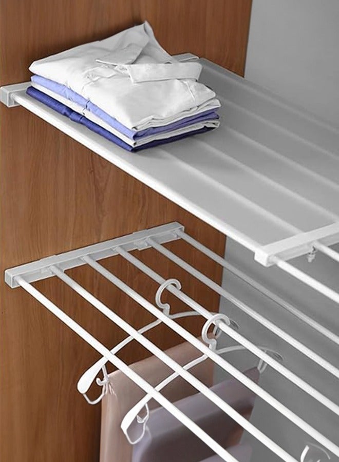 Adjustable Wall-Mounted Storage Shelf for Closet, Kitchen Rack & Wardrobe - Decorative Holder Organizer