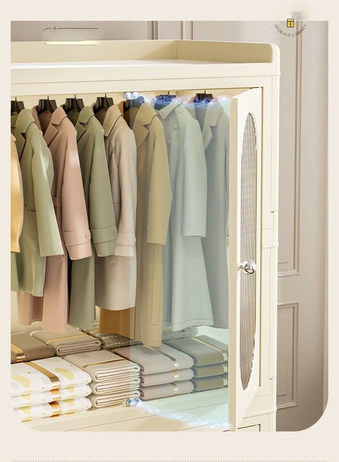 2 Layers Stylish Multi-Functional Storage 1 Cabinet & 1  Wardrobe