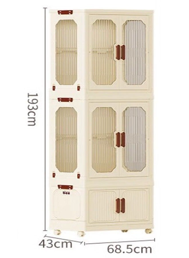 2 Layers Stylish Multi-Functional Storage 2 Cabinet & 1 Wardrobe