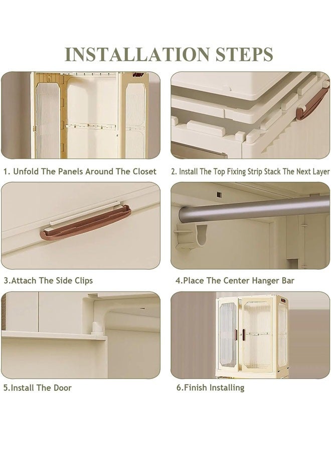 2 Layers Stylish Multi-Functional Storage 2 Cabinet & 1 Wardrobe