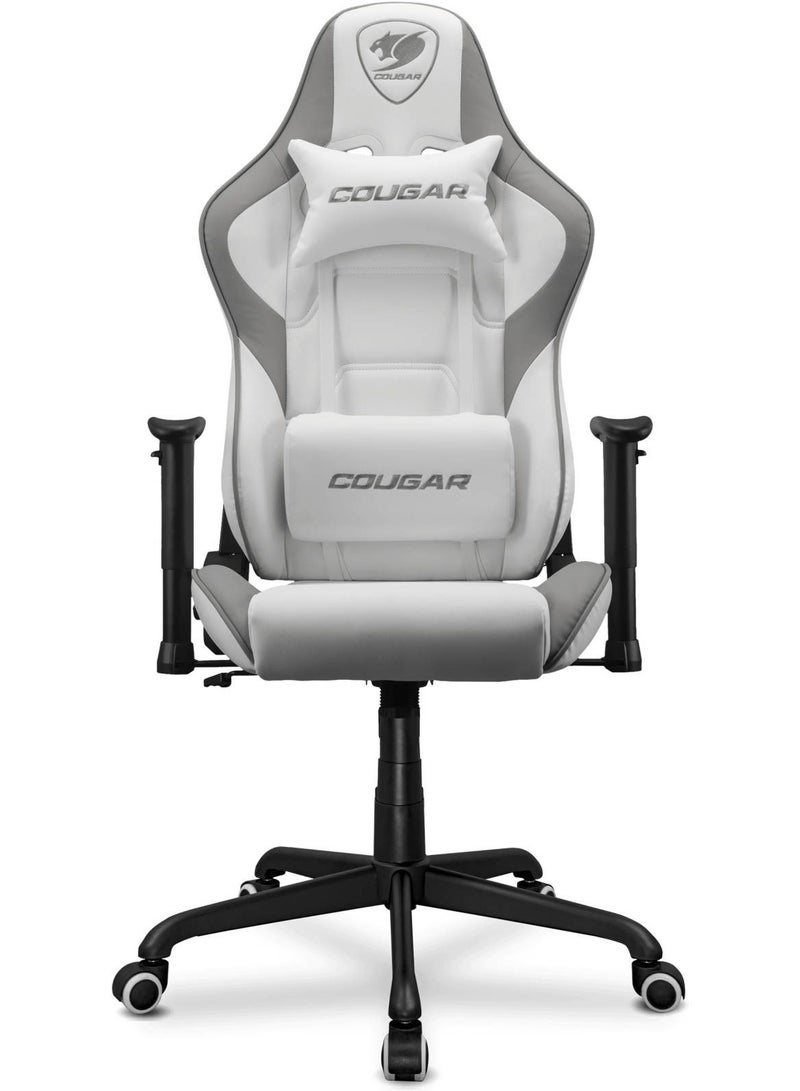 COUGAR Armor Elite Gaming Chair, Premium PVC Leather, 2D Armrest, Piston Height Adjustment, Class 4 Gas Lift Cylinder, 160° Reclining, Up to 120Kg Max Load, White | 3MELIWHB.0001