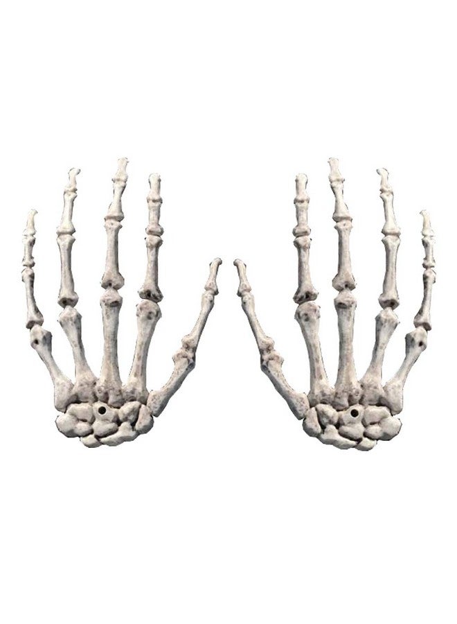 Halloween Skeleton Hands - Realistic Life Size Severed Plastic Grey Skeleton Hands For Halloween Props Decorations, 1Pair