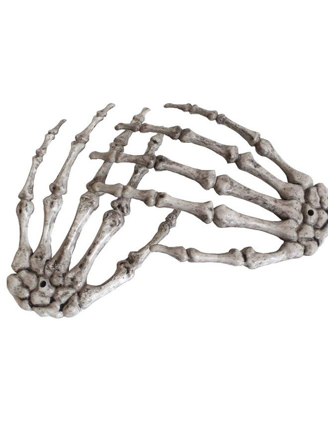 Halloween Skeleton Hands - Realistic Life Size Severed Plastic Grey Skeleton Hands For Halloween Props Decorations, 1Pair