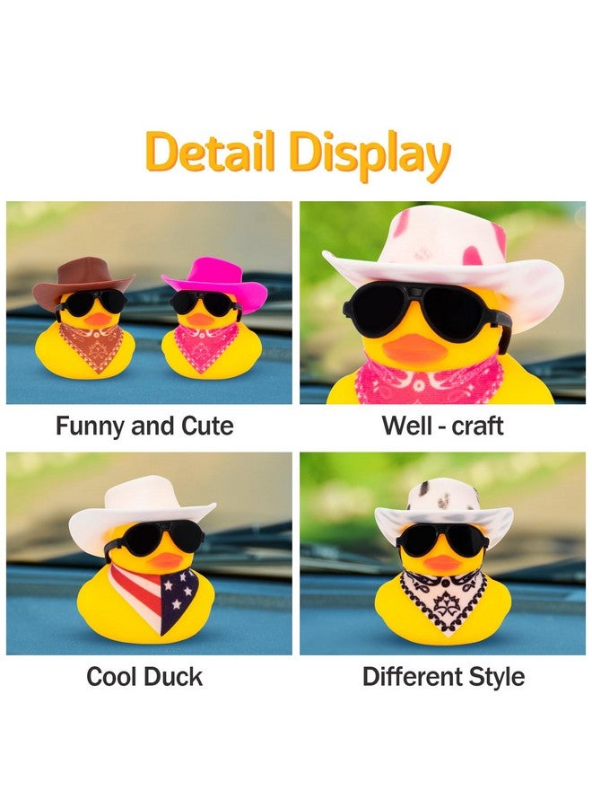 Rubber Duck Car Ornaments Yellow Duck Car Dashboard Decorations With Propeller Helmet For Christmas Decor And Home Decorations For Adults Y_Pink Scarf_Pink