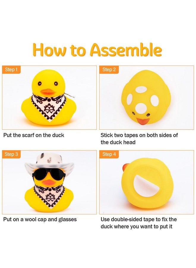 Rubber Duck Car Ornaments Yellow Duck Car Dashboard Decorations With Propeller Helmet For Christmas Decor And Home Decorations For Adults Y_Pink Scarf_Pink