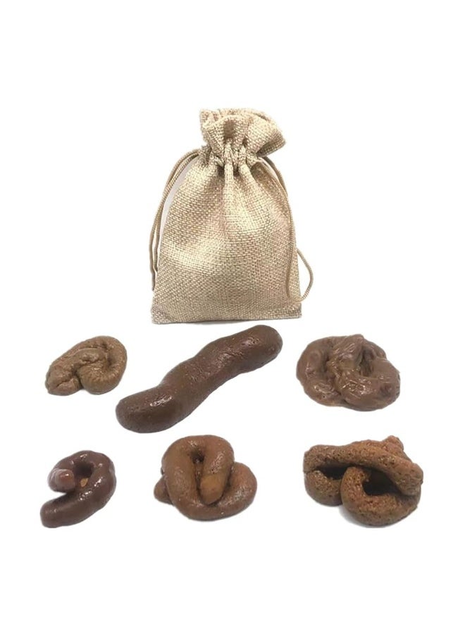 Cooplay 6pcs Poop Prank Toy Different Shapes Simulation Realistic Dog Poo Model Adult Pooping Favors Funny Joke Trick Stool Faeces with Package for Halloween April Fools Day Party