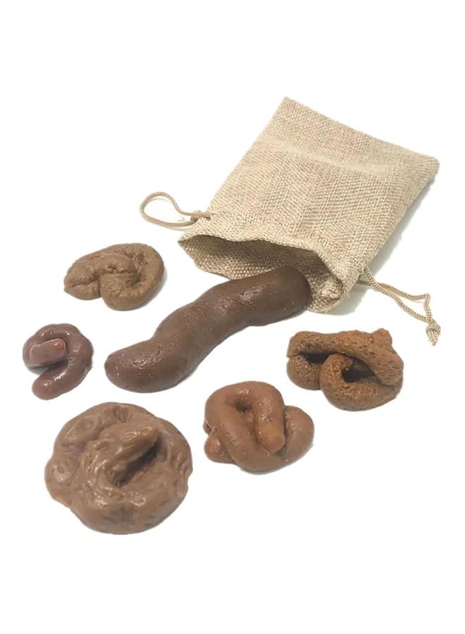 Cooplay 6pcs Poop Prank Toy Different Shapes Simulation Realistic Dog Poo Model Adult Pooping Favors Funny Joke Trick Stool Faeces with Package for Halloween April Fools Day Party