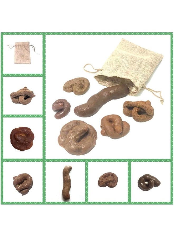 Cooplay 6pcs Poop Prank Toy Different Shapes Simulation Realistic Dog Poo Model Adult Pooping Favors Funny Joke Trick Stool Faeces with Package for Halloween April Fools Day Party