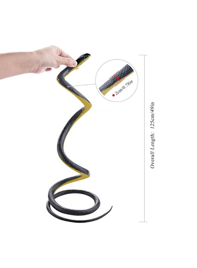 Realistic Fake Rubber Snake Toys Black That Look Real Prank Stuff Cobra 49 Inch Long