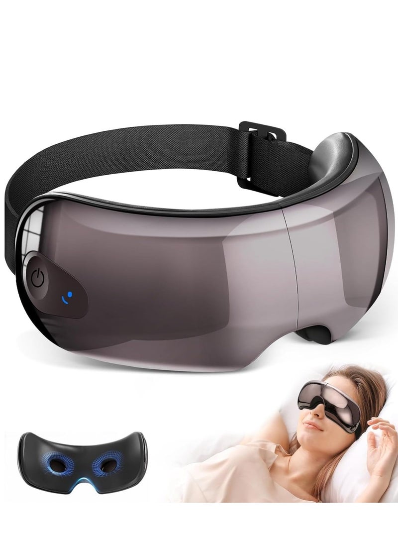 Eye Massager with Heat & Bluetooth Music, Face Massager Eye Care, Smart Eye Mask for Relax Eye, Reduce Eye Strain, Improve Sleep - Black