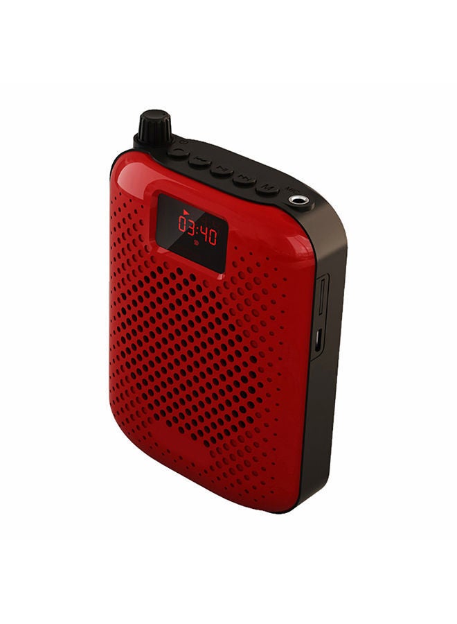 K500 Voice Amplifier Loudspeaker Wired Microphone Belt Bluetooth Audio Speaker XDY37390 Red