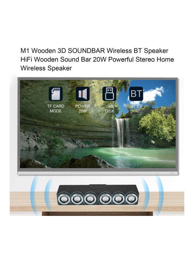 M1 Wooden Desk Speaker BT HiFi Music Player V9472Y_P Yellow