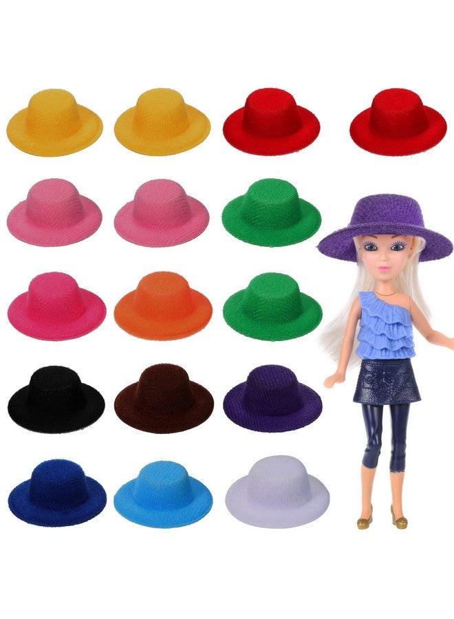 16 Pieces Mini Hats For Crafts 12 Colors Doll Miniature Hat Mini Formal Hats Colorful Doll Craft Hats Small Fabric Ornaments Hat For Christmas Diy Crafts Party Doll Accessory Decoration1.6 X 0.5 Inch