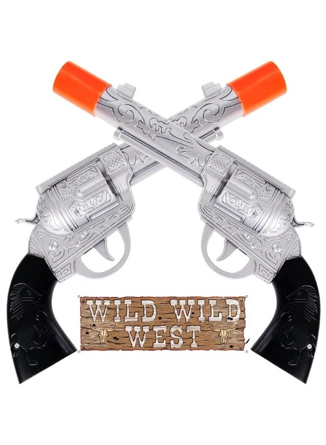 2 Pack: Kids Western Dual Cowboy Pistols, Belt and Holster Set - Battery Operated 11