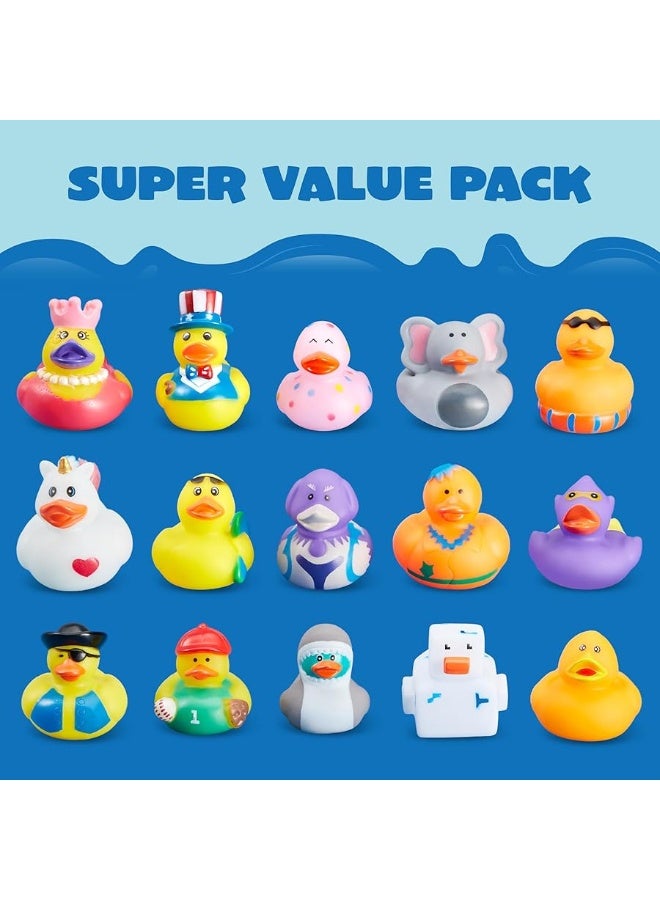 JOYIN 30 Pcs Rubber Ducks, Random Assortment Mini Rubber Duckie Toys with Mesh Carry Bag for Kids Baby Bath Shower Toys, Birthday Gifts, Summer Beach Pool Activity, Carnival, Holiday Party Favors