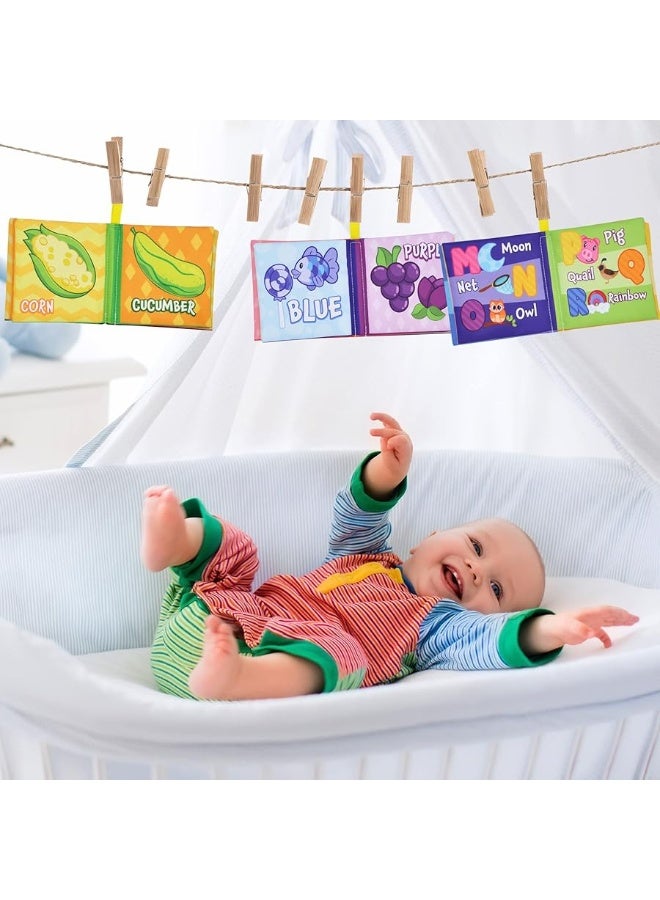 JOYIN 12 Pcs Bath Books, Nontoxic Fabric Soft Crinkly Cloth Books, Waterproof, Bathtub Pool and Early Education First Toys for Infant Newborn Baby Toddlers Kids Birthday Gifts