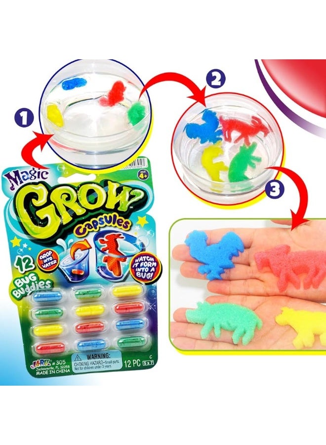 Ja-Ru Magic Grow Capsules, (3 Packs Assorted). Water Growing Animals Capsules. Great Party Favor Kids Toy. Bath Toys for Kids. Fidget Stem Toys. Plus 1 Sticker 305-3s