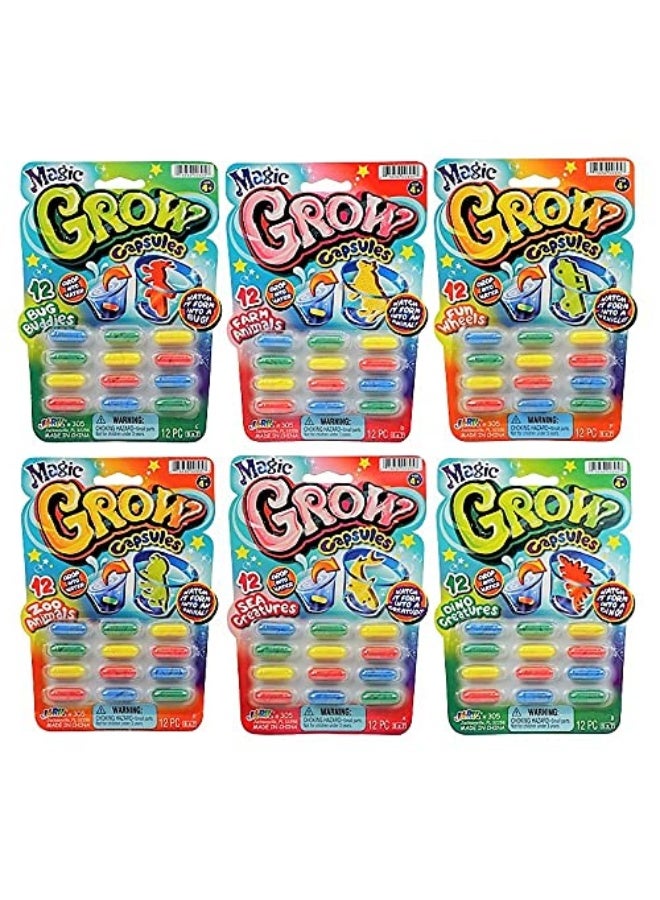 Ja-Ru Magic Grow Capsules, (3 Packs Assorted). Water Growing Animals Capsules. Great Party Favor Kids Toy. Bath Toys for Kids. Fidget Stem Toys. Plus 1 Sticker 305-3s