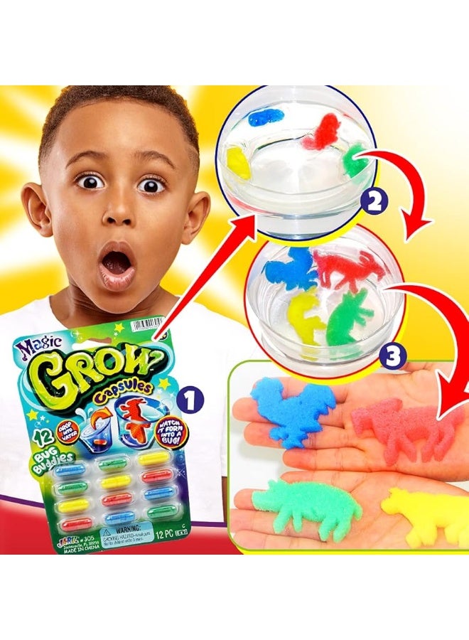 Ja-Ru Magic Grow Capsules, (3 Packs Assorted). Water Growing Animals Capsules. Great Party Favor Kids Toy. Bath Toys for Kids. Fidget Stem Toys. Plus 1 Sticker 305-3s