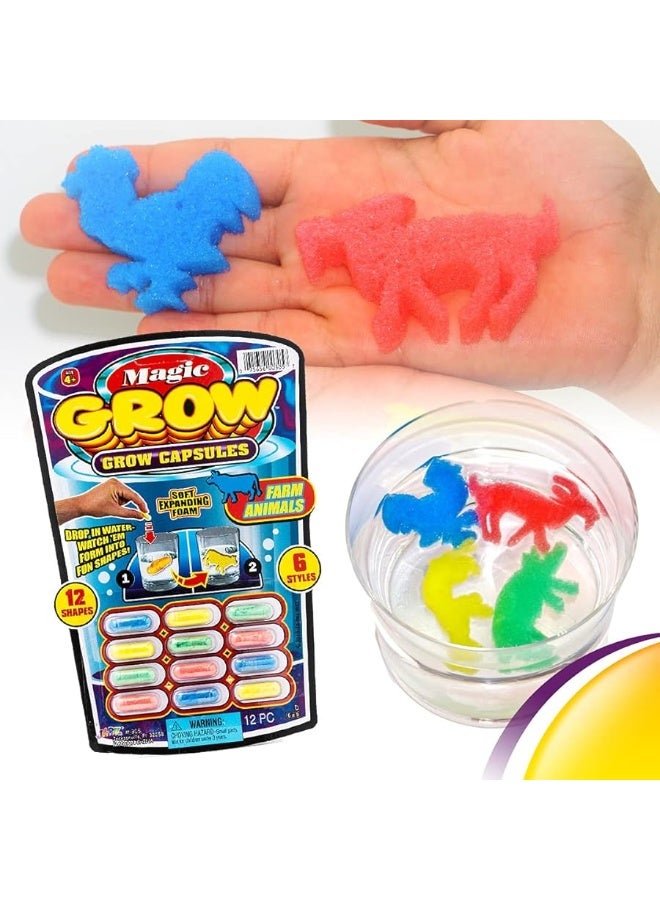 Ja-Ru Magic Grow Capsules, (3 Packs Assorted). Water Growing Animals Capsules. Great Party Favor Kids Toy. Bath Toys for Kids. Fidget Stem Toys. Plus 1 Sticker 305-3s