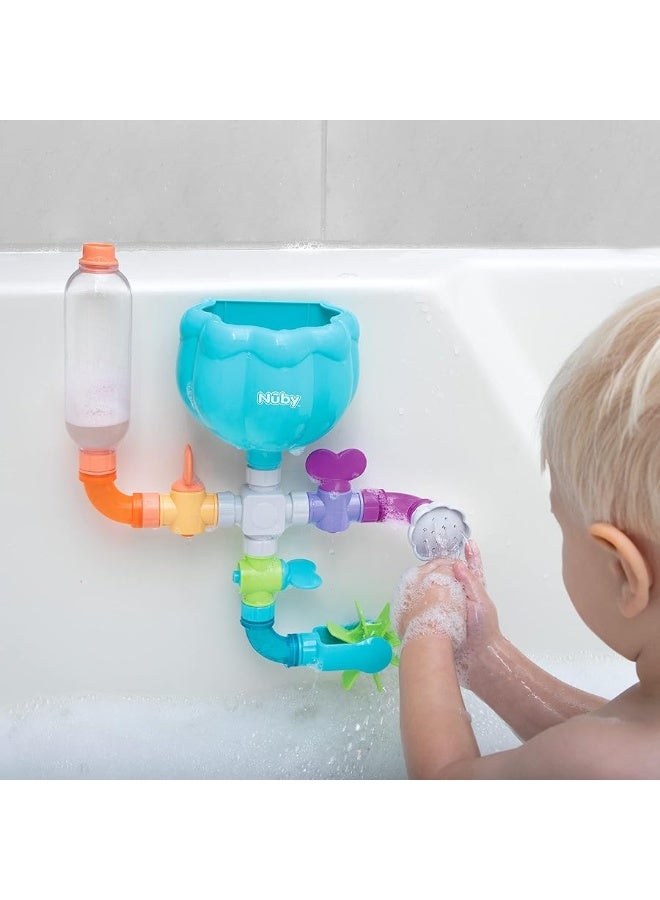 Nuby Wacky Waterworks Pipes Bath Toy with Interactive Features for Cognitive Development