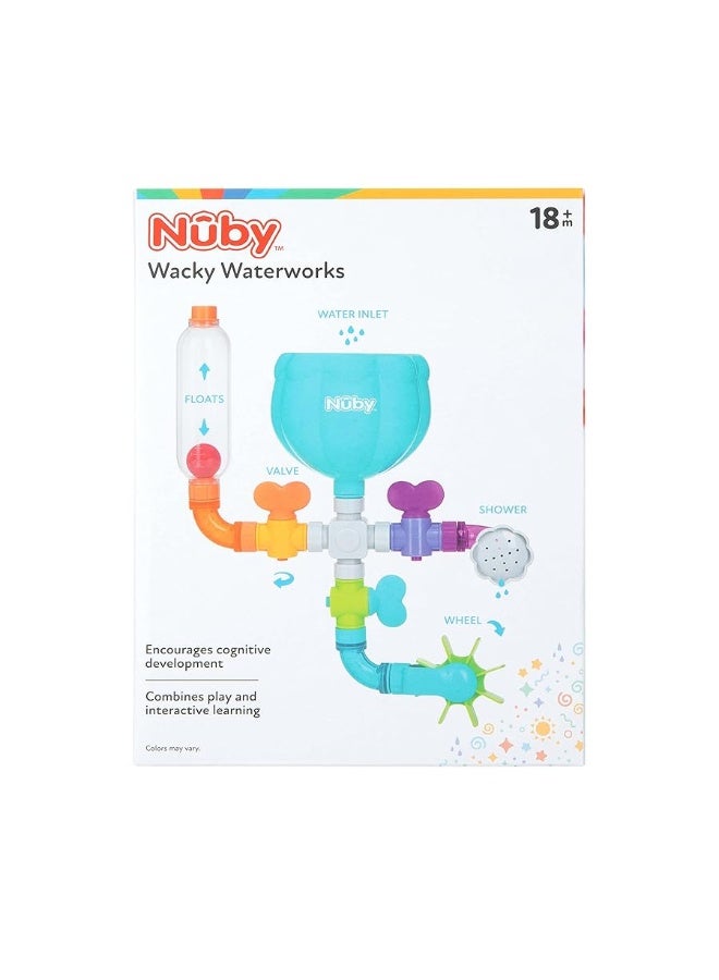 Nuby Wacky Waterworks Pipes Bath Toy with Interactive Features for Cognitive Development