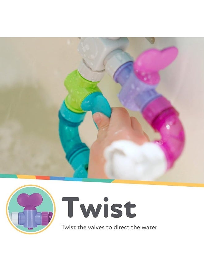 Nuby Wacky Waterworks Pipes Bath Toy with Interactive Features for Cognitive Development