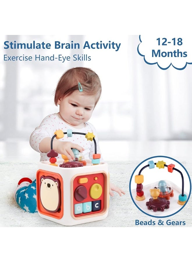 iPlay, iLearn Baby Learning Activity Cube, Montessori Sensory Toys for Toddlers 1-3, Infant Educational Busy Center, Travel Carseat Toy, Birthday Gifts for 6 9 12 18 Month, 1 2 3 Year Old Boys Girls