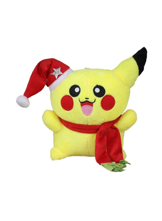 Cute Santa Mouse Cartoon Christmas Gift Plush Animal Soft Stuffed For Kids (Color: Yellow & Red Size: 17 Cm)