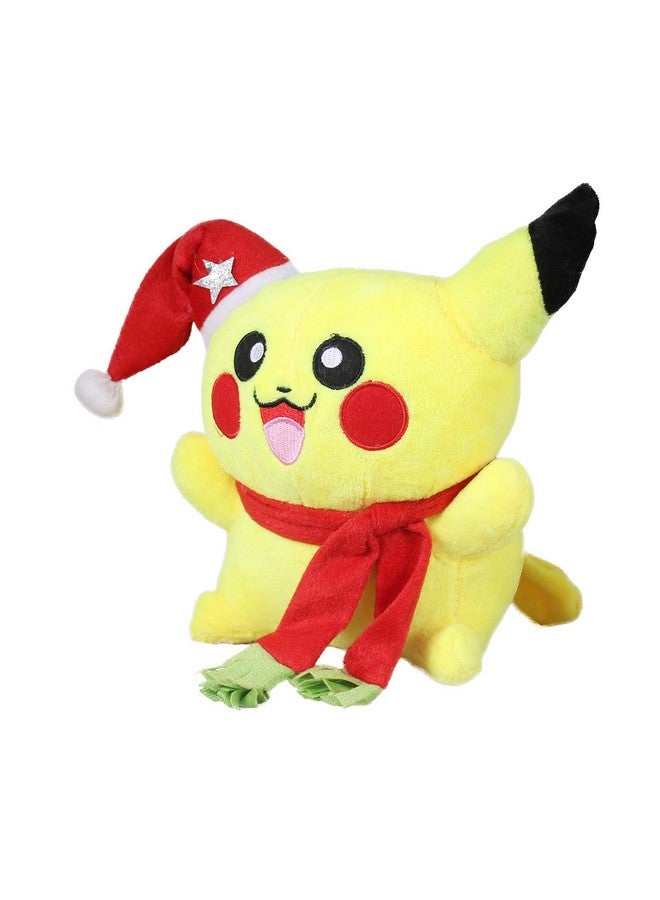 Cute Santa Mouse Cartoon Christmas Gift Plush Animal Soft Stuffed For Kids (Color: Yellow & Red Size: 17 Cm)