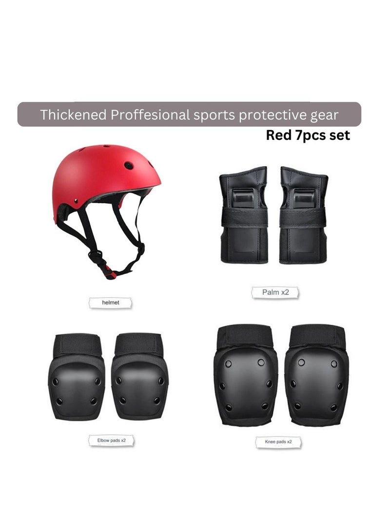 Turtees® 7PCS,Child & Adults Rider Series Protection Gear Set for Sports Scooter, Skateboarding, Roller Skating, Protection for Beginner to Advanced, Helmet, Knee and Elbow Pads (Small(upto 35 Kg))