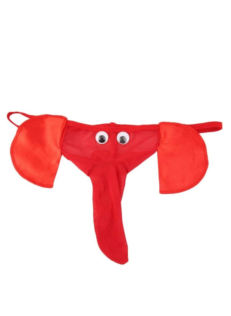 Men Lingerie G-String Low-Waistline T-Back Thongs Underwear Elephant Pants Briefs Bottom (3 PCS, One Size)