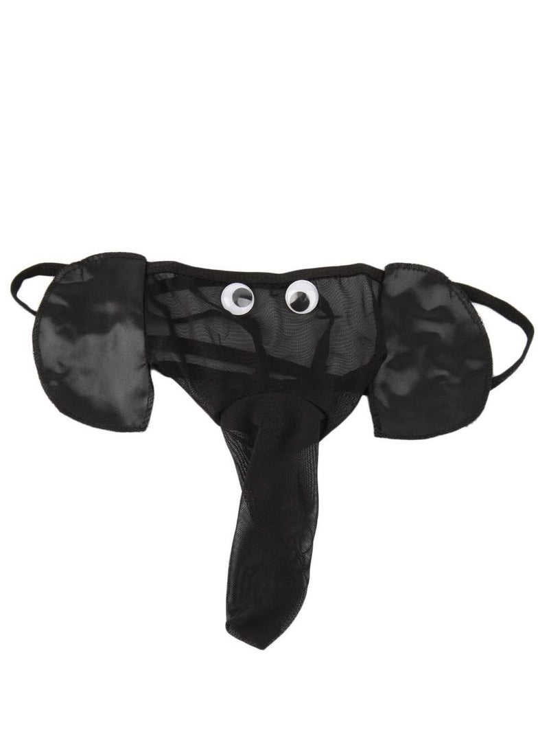 Men Lingerie G-String Low-Waistline T-Back Thongs Underwear Elephant Pants Briefs Bottom (3 PCS, One Size)