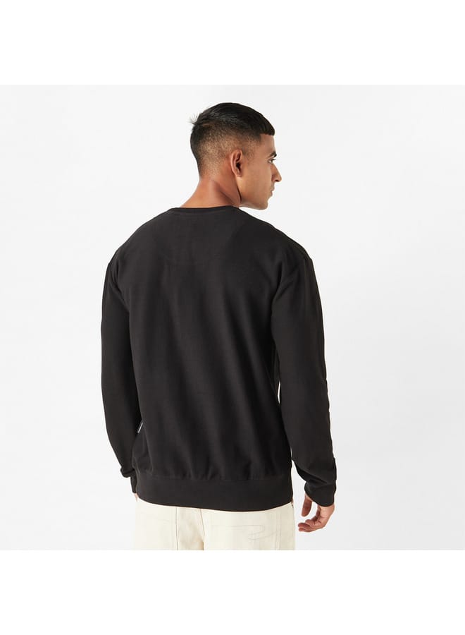 Lee Cooper Textured Sweatshirt with Chest Pocket and Long Sleeves