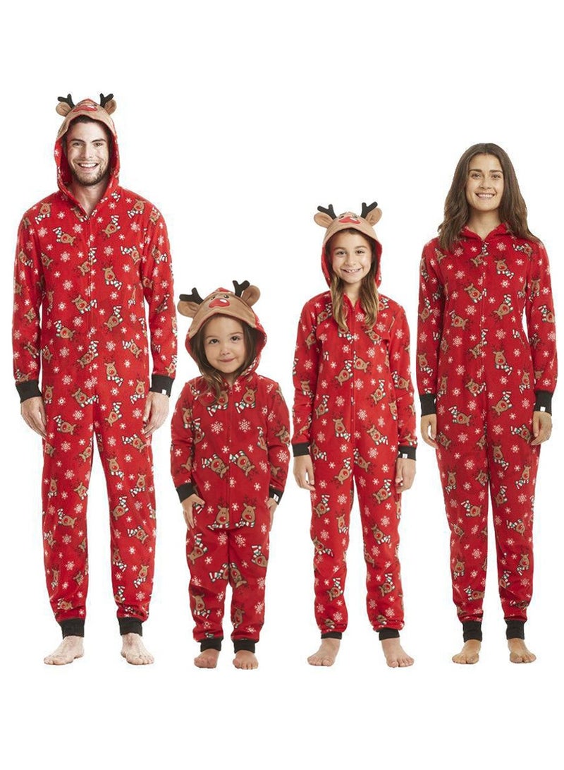 Children's Family Matching Pajamas Holiday Matching Clothing Long-Sleeved Parent-Child Pajamas for Home Suitable for Women Men Children and Pets (Mom Size)