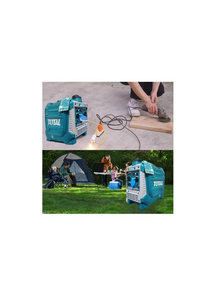 Super Total Silent 2kW Inverter Portable Gasoline Generator - Ultra-Quiet, Ideal Power for Camping, Outdoor Activities, and Home Use| air-cooled system, 6.2h Runtime, USB Outlets, Compact & Lightweight