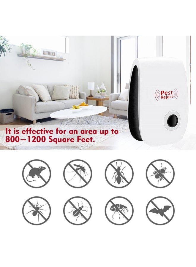 2-Piece Ultrasonic Multipurpose Electronic Pest Repellent White/Black 15centimeter