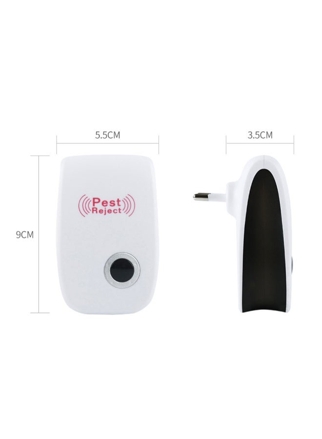 2-Piece Ultrasonic Multipurpose Electronic Pest Repellent White/Black 15centimeter