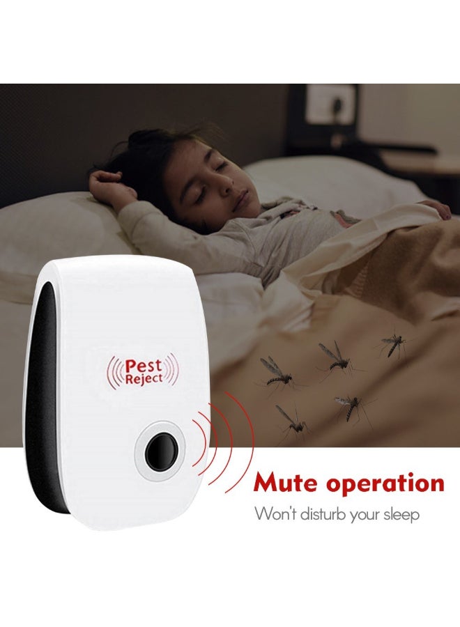 2-Piece Ultrasonic Multipurpose Electronic Pest Repellent White/Black 15centimeter