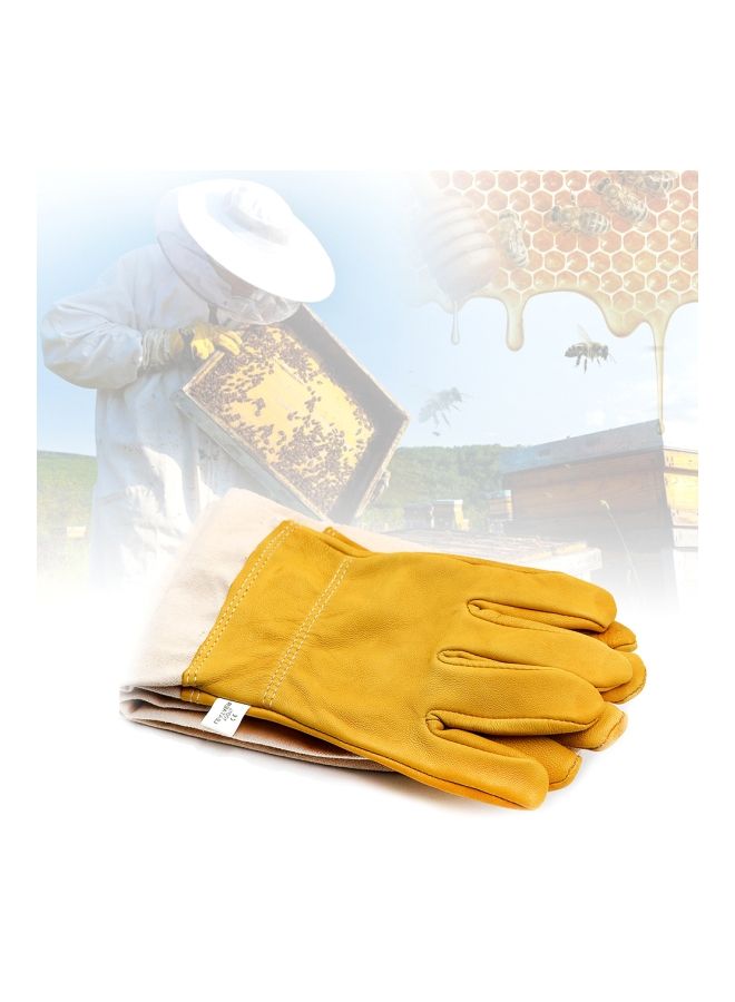 Anti-Smash Beekeeping Gloves Beige/Yellow L