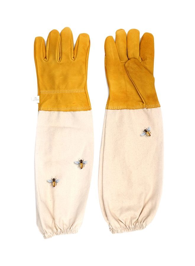 Anti-Smash Beekeeping Gloves Beige/Yellow L