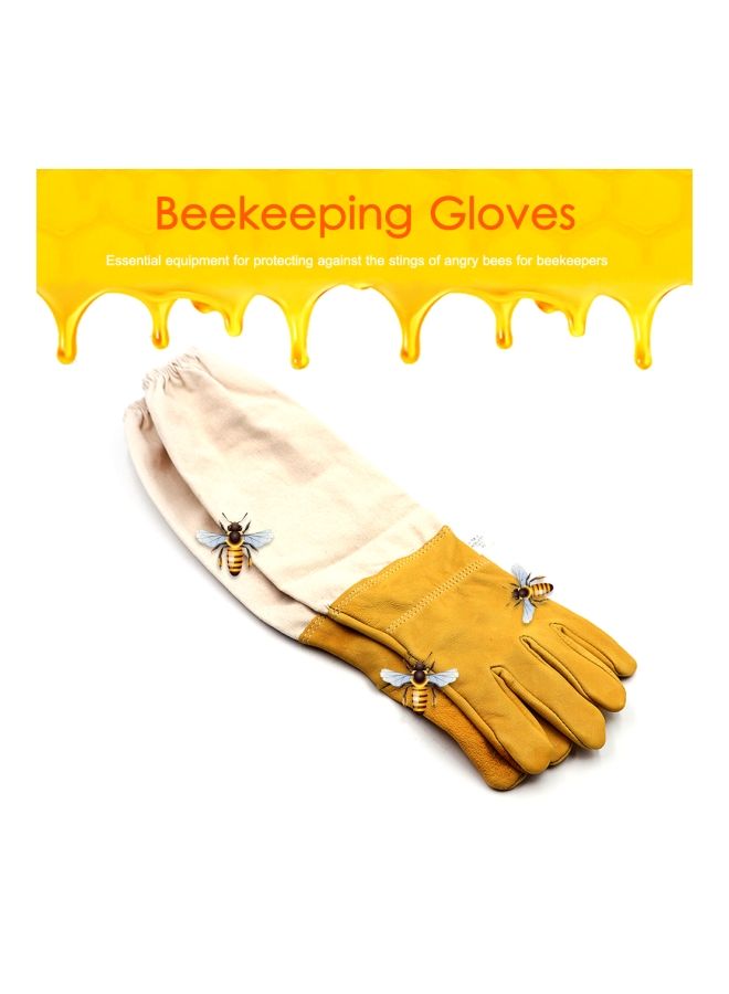 Anti-Smash Beekeeping Gloves Beige/Yellow L