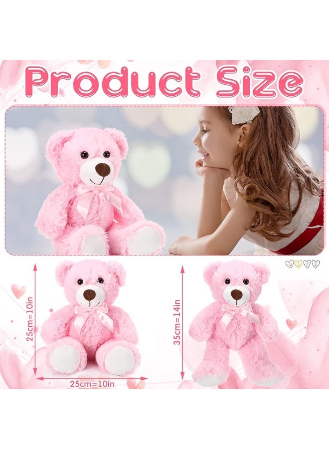 Aoriher 6 Pieces Bear Bulk Stuffed Animal Baby Shower Bear Plush Toys Soft Cute Bear Easter Graduation Gifts Sleeping and Playing Decorations(Pink, Long Plush)